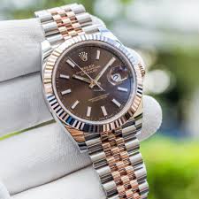 Luxury Two-Tone Chocolate Dial Men's Watch