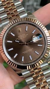 Luxury Two-Tone Chocolate Dial Men's Watch