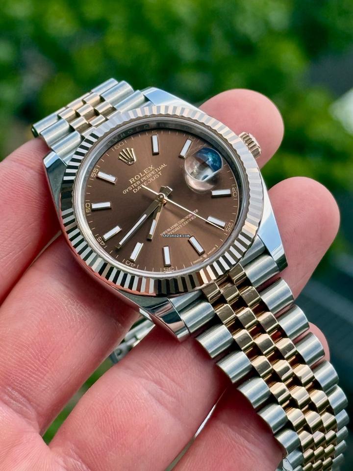 Luxury Two-Tone Chocolate Dial Men's Watch