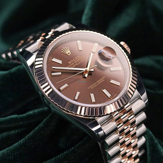 Luxury Two-Tone Chocolate Dial Men's Watch