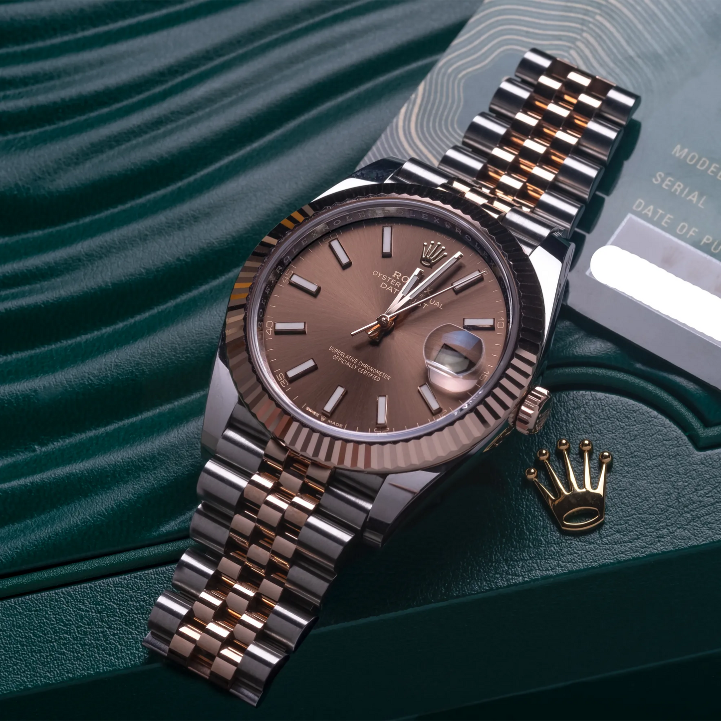 Luxury Two-Tone Chocolate Dial Men's Watch