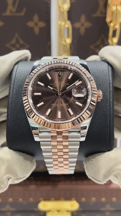 Luxury Two-Tone Chocolate Dial Men's Watch